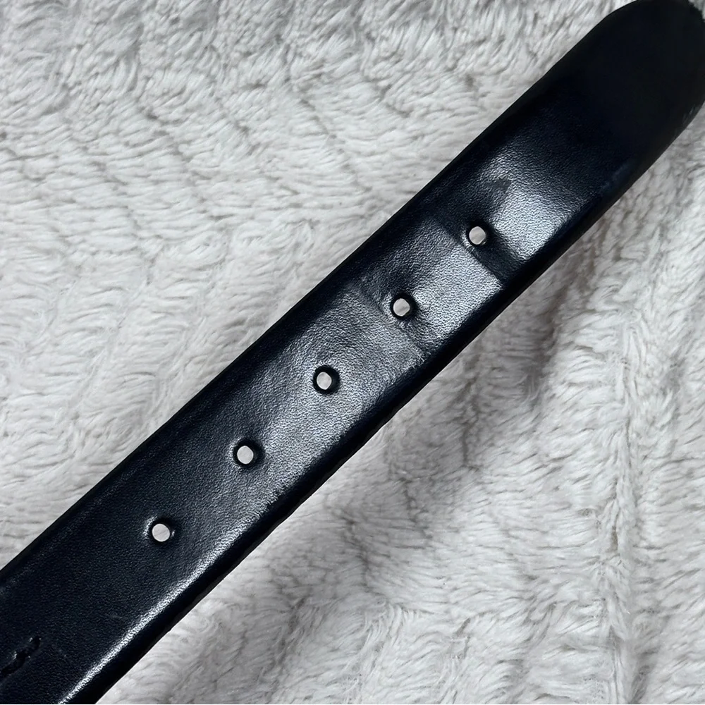 Andrea D'amico Men’s Black Leather Belt Made in Italy, 34